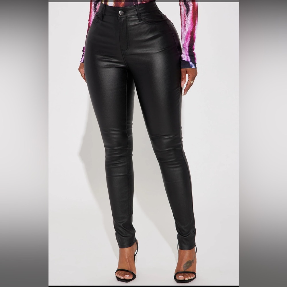 Faux Leather Jeans